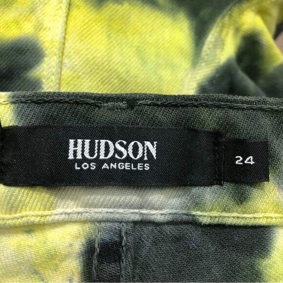 Hudson Holly High Rise Cropped Bootcut Jeans in Electric Citron 24 NWT - Picture 6 of 9